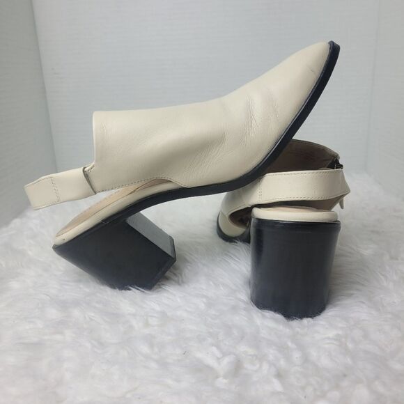Cole Haan Ivory Sling Womens Size 9B Block Heel Side Zip Heels Grand 360 W19450 - Picture 5 of 10